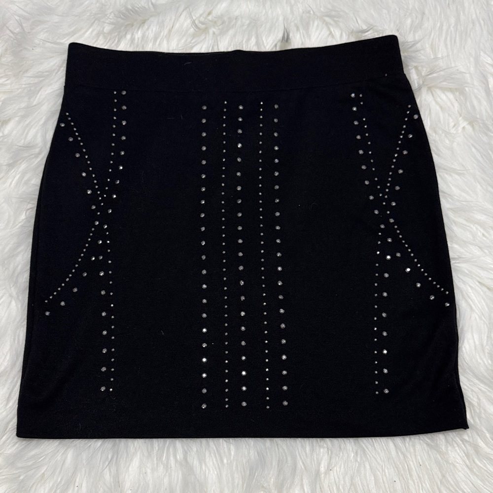Rock & Republic Black Mini Skirt with Silver Studs